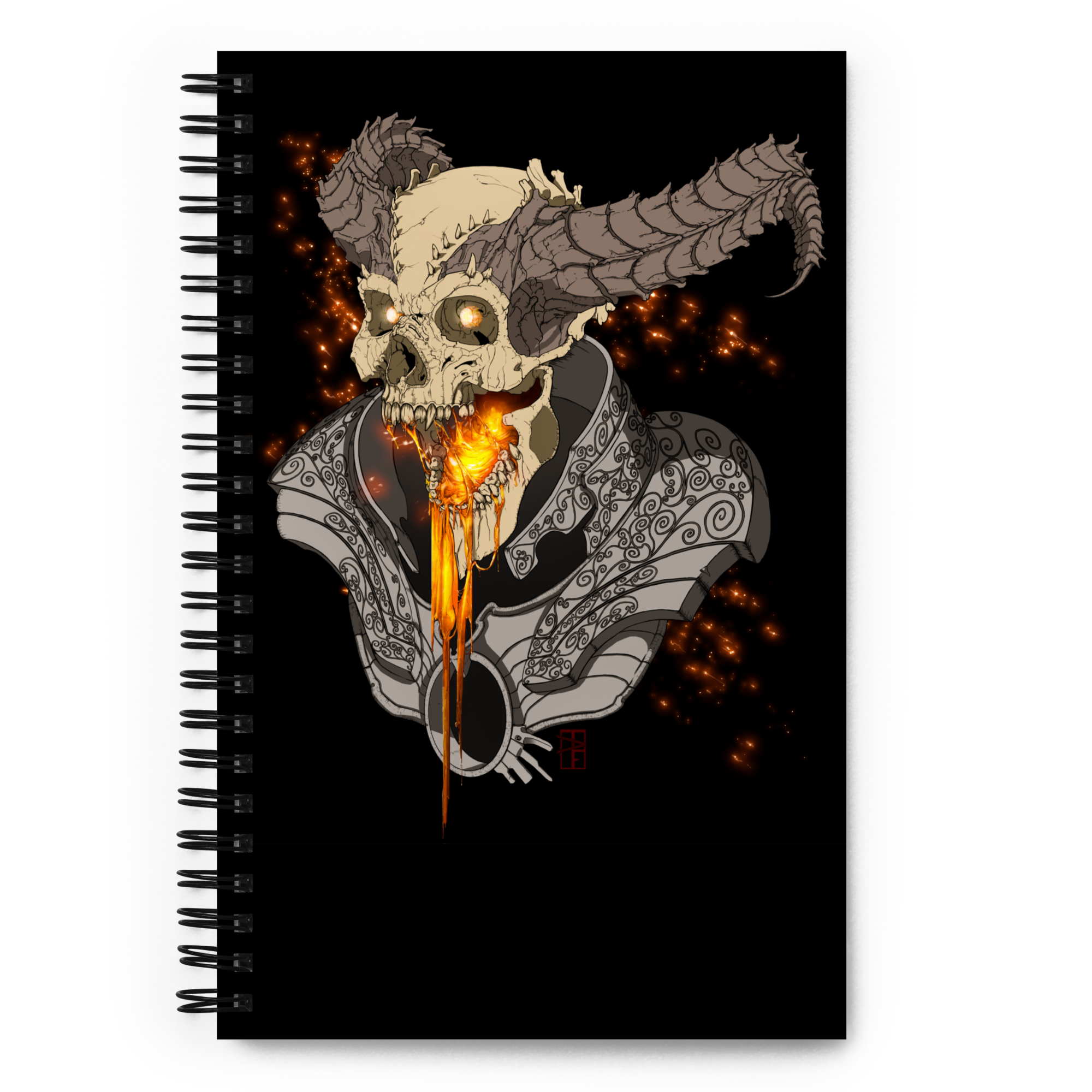 Alzrius Lord of Infernal Light Fire, destruction Spiral notebook