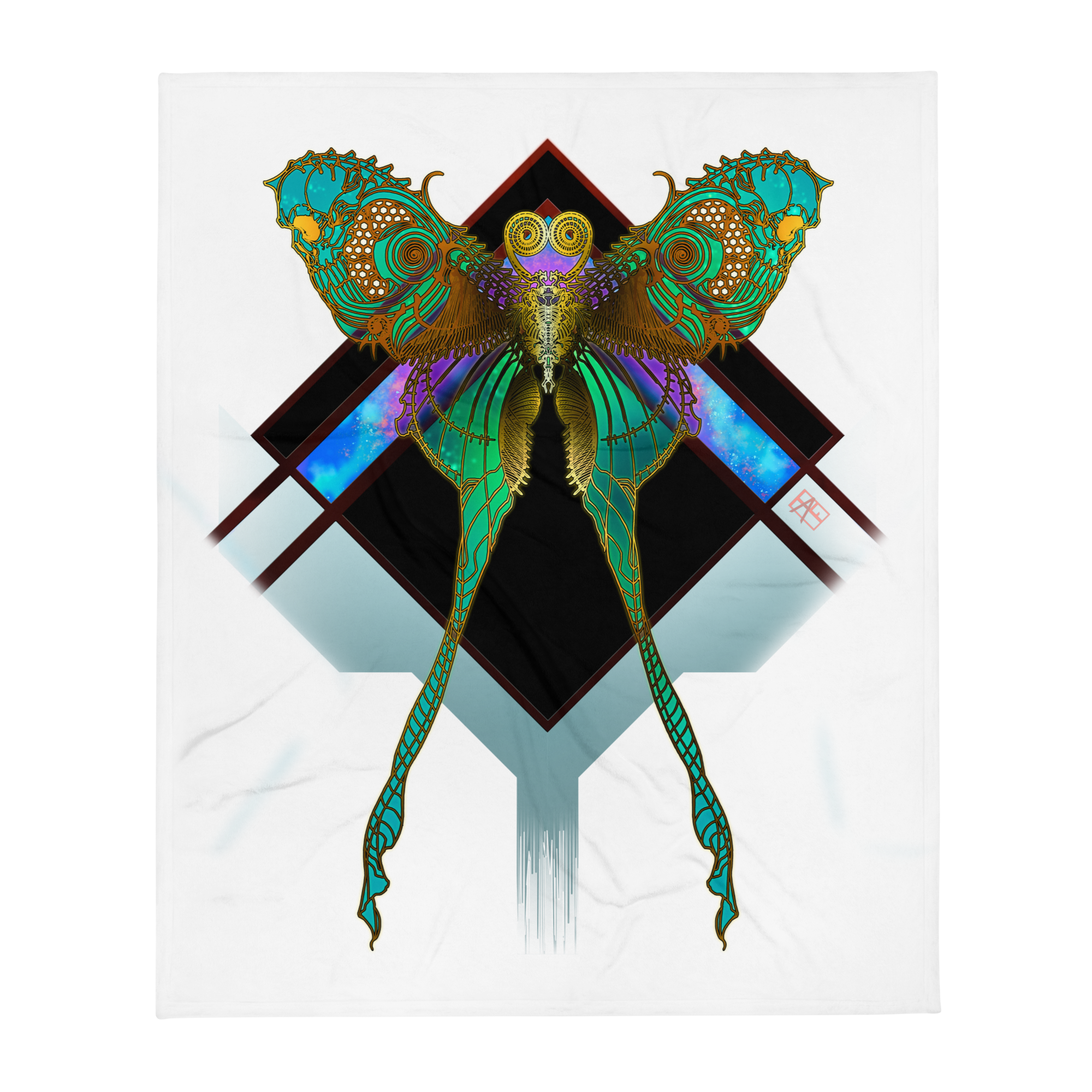 Lunar Death Moth throw blanket