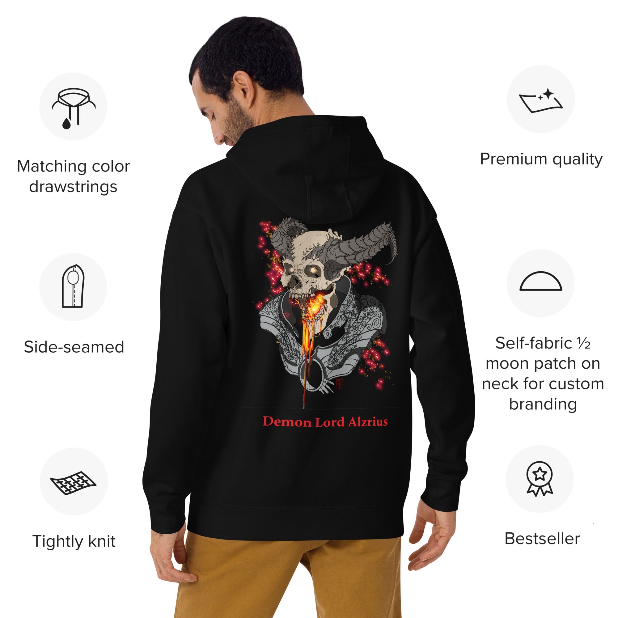 Alzrius Lord of Infernal Light Fire, destruction Hoodie (Unisex )