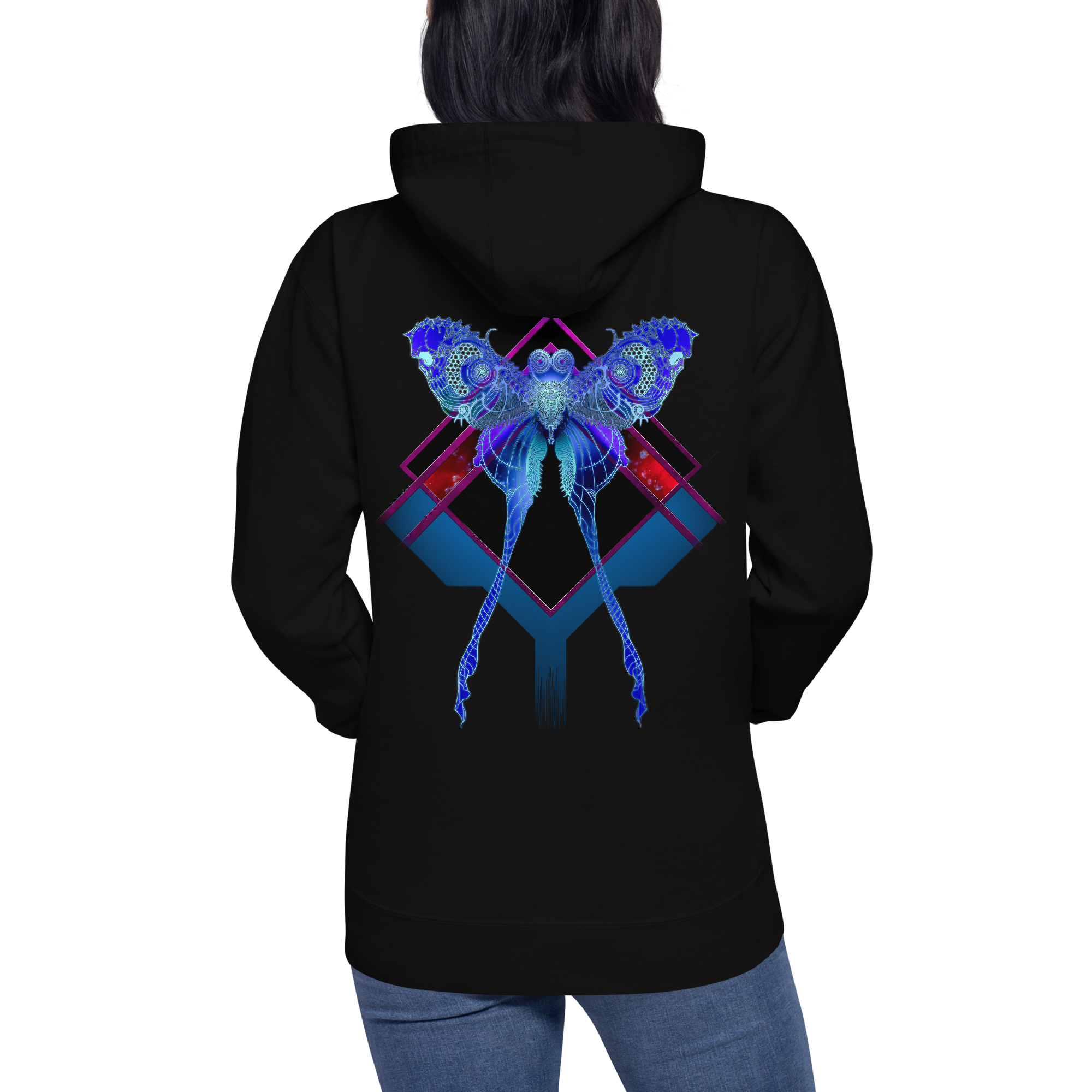 Lunar Death Moth Alt Hoodie ((Unisex)