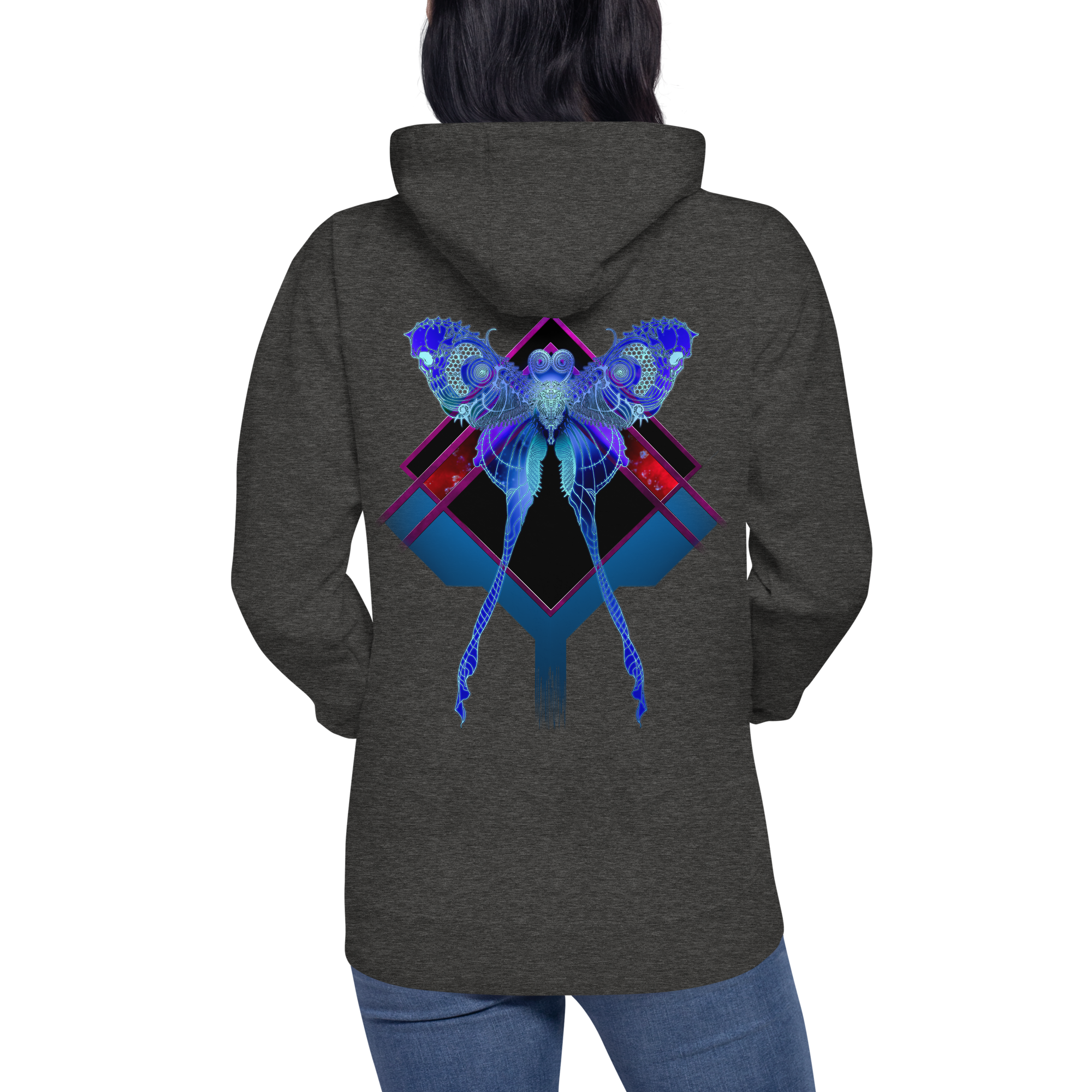 Lunar Death Moth Alt Hoodie ((Unisex)