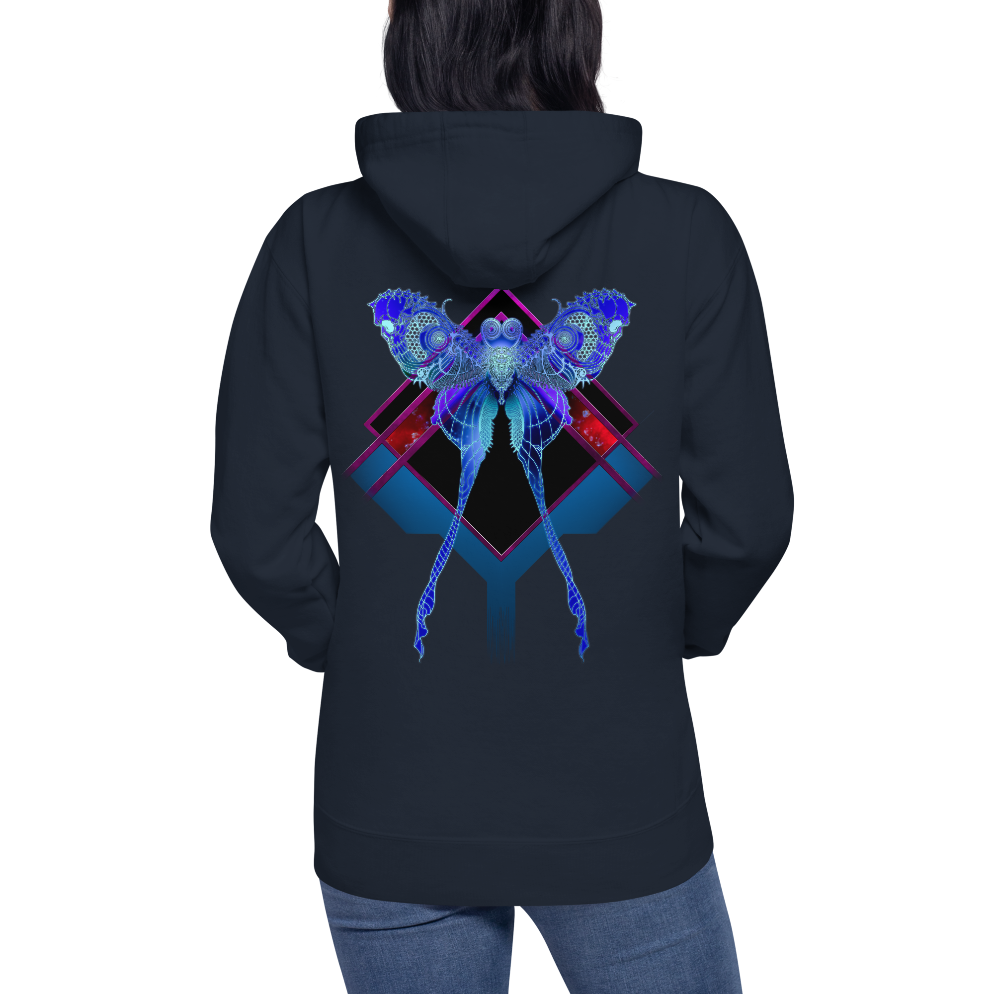 Lunar Death Moth Alt Hoodie ((Unisex)