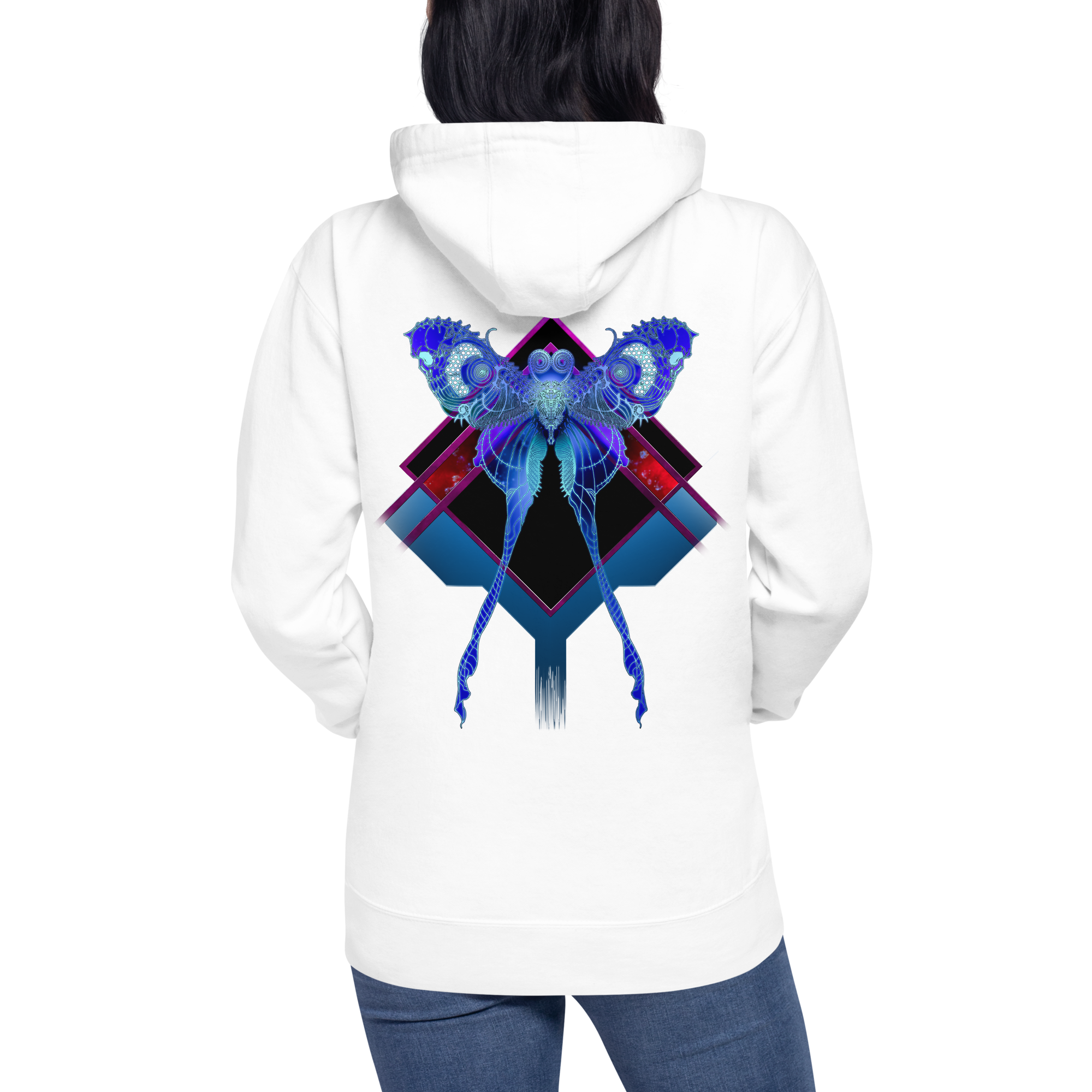 Lunar Death Moth Alt Hoodie ((Unisex)